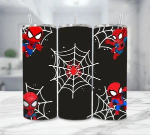 Spider-man 20 Oz Stainless Steel Multicolor Tumbler & Metal Straw-Kid Spidey - Picture 1 of 4