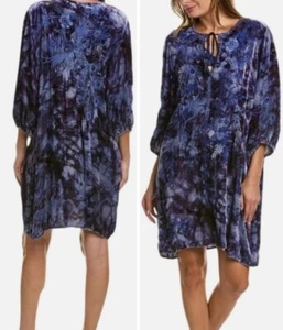 Johnny Was 3X Dress Azure Velvet Relaxed Womens Plus Embroidered Shift Boho $365 - Picture 1 of 13
