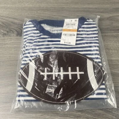 Camiseta de fútbol First Impressions azul a rayas de algodón para niños pequeños talla 3T Foto 1 de 4