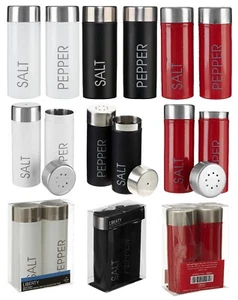 SALT PEPPER SET STAINLESS STEEL KITCHEN LIBERTY SHAKER POT CRUET CONDIMENT - Picture 1 of 17
