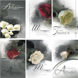 10x Edle Trauerkarten mit Umschlag + 1x Bildmagnet! Beileidskarten (81-1879) - Bild 1 von 2