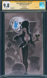 Elvira Meets H.P. Lovecraft #1 Virgin Adam Hughes Signed Happy Comics SS CGC 9.8 - Picture 1 of 2