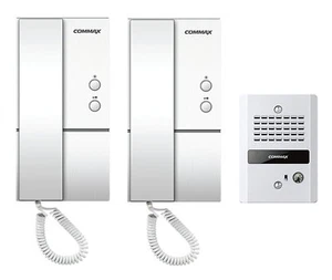 COMMAX 1-to-2 Audio Intercom with Vandal-proof Doorbell DP-LA01/DR-2GN (AC220V) - Picture 1 of 1