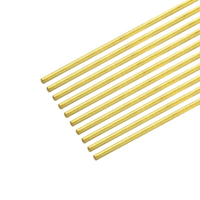 UXCELL Brass Rod,Brass Solid Round Rod 1.8mm x 200mm Lathe Bar Stock 10Pcs