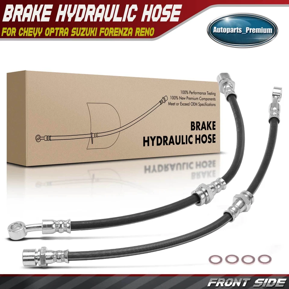 2x Front Left & Right Brake Hydraulic Hose for Chevy Optra Suzuki Forenza Reno - Image 1 of 4