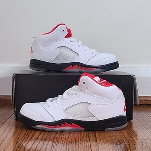 Nike Air Jordan 5 Retro TD 'Fire Red' 440890-102 Little Kids Size 10C Toddler - Picture 1 of 5