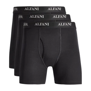 Alfani Boxer Briefs Mens XL Black 4-Pack 100% Cotton Moisture Wicking Tagless - Picture 1 of 5