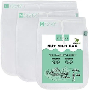 Nut Milk Bag Reusable Food Strainer Nut Bags for Straining Almond/Soy Milk Greek - Picture 1 of 2