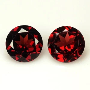 4.25 Ct &8x8x4 mm _ Natural Almandine Garnet Round Cut 8mm 2Pcs Loose Gemstones - Imagen 1 de 10