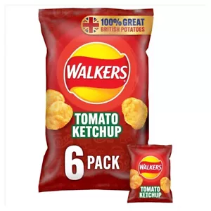 Walkers Tomato Ketchup Multipack Crisps 6X25g - Picture 1 of 6