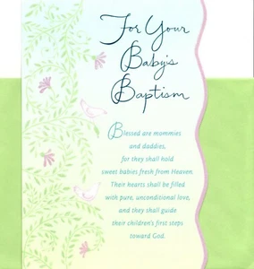 Baby Boy Or Girl Christening Baptism Day Hearts Filled With Love Hallmark Card  - Picture 1 of 3