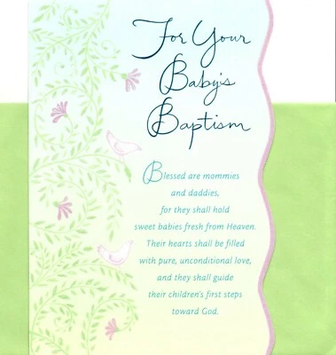 Baby Boy Or Girl Christening Baptism Day Hearts Filled With Love Hallmark Card  - Image 1 of 3