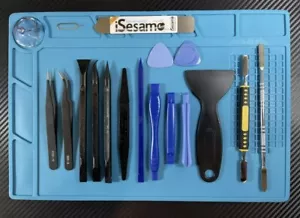 Professional Repair tool Kit Silicone Mat Computer Laptop Electronic Pry Set 19P - Picture 1 of 10