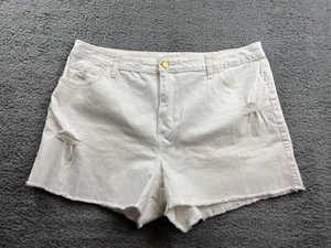 Universal Thread Women's Plus Size 22 Highest Rise Denim Shortie Shorts White - Picture 1 of 9