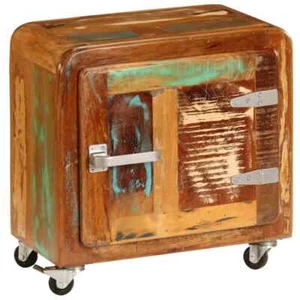 Rustic Rolling Kitchen Storage Cabinet Removable Bed Side Nightstand Organizer - Picture 1 of 12