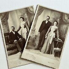 Antique Cabinet Card Photograph Lovely Couple Man Woman Great Backdrop Salem OR
