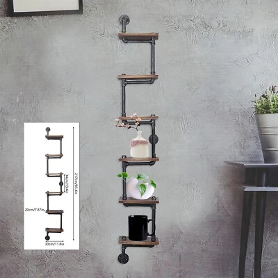 Industrial Floating Shelves, Pipe Shelf DIY Rustic - Urban, Vintage, Steampunk - Image 1 of 4