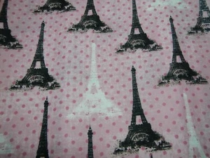 New Pink Paris Cotton Fabric by the Yard 1 Yard - 36" X 44" Pre-Cut Sewing Craft - Picture 1 of 1