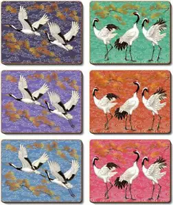 Cinnamon | Cranes Coasters Set of 6 - Picture 1 of 1