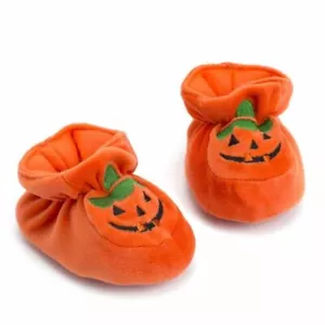 Orange Pumpkin Slippers - Girl or Boy Size 2 - Wear Halloween to Thanksgiving - Picture 1 of 1