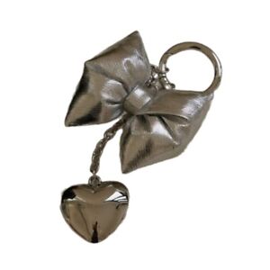 Elegant Heart Keychain with Bowknot Decoration for Women Men Handbag Accessory