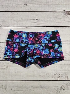 FLEO womens Multicolor floral Athletic work out shorts Size small Q1 - Picture 1 of 7