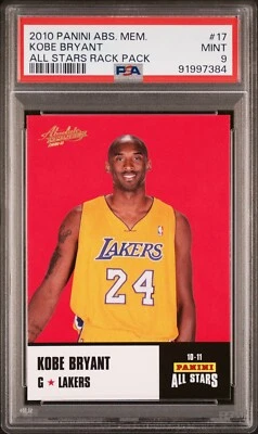 2010 Absolute Memorabilia Panini All-Stars Rack Pack Kobe Bryant #17 PSA 9 POP 2 - Image 1 of 2