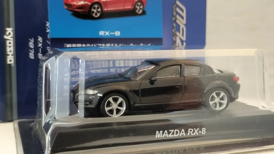 Coche modelo diecast negro Kyosho 1/64 Mazda RX-8 Foto 1 de 4
