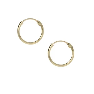 9ct Yellow Gold Small 12mm Sleeper Earrings - Bild 1 von 4