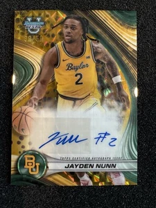 2024-25 Bowman's Best U #B24-JN Jayden Nunn Best of 2024 Auto Gold Geometric /50 - Picture 1 of 3