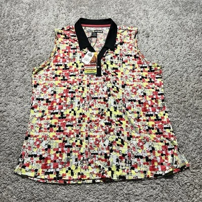 Jamie Sadock Polo Women's XL Sleeveless AOP Geometric Outlander Abstract NEW - Image 1 of 4