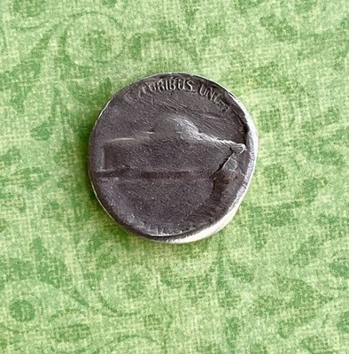 1987 P Jefferson Nickel MULTIPLE ERRORS Rolled Thin Lamination Planchet 4.82 G - Image 1 of 4