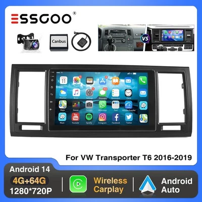Android 14 4+64G Carplay Autoradio Für VW T6 Transporter Multivan NAVI DAB+ CAM - Bild 1 von 4
