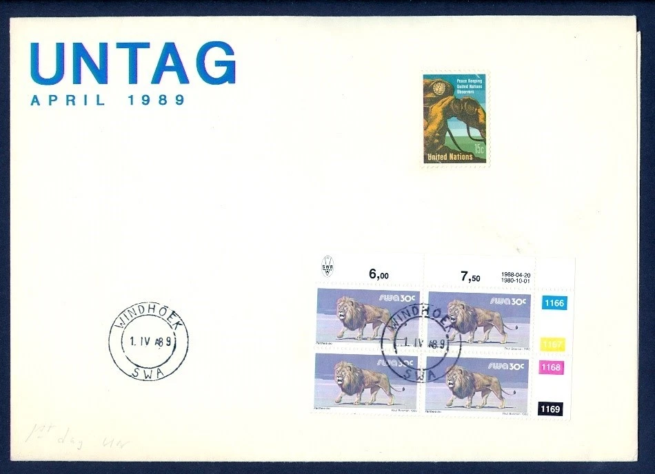 SOUTH WEST AFRICA 1989 UNTAG FORCES FDC - Image 1 of 1