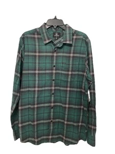 Camicia Volcom uomo Caden verde a quadri vestibilità classica flanella nuova con etichetta taglia M vendita al dettaglio $65 - Foto 1 di 5