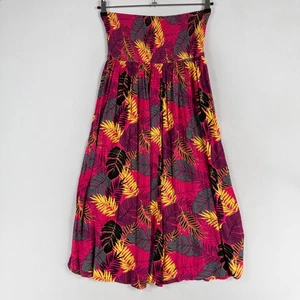 Vestido Convertible Torrid Midi Gasa Calado Talla 0 US L Estampado de Hojas Multicolor - Imagen 1 de 9