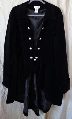 ChicStar Black Gothic Victorian Steampunk Cosplay Velvet Jacket Size 24 Women's - Image 1 of 4