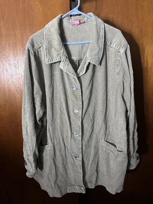 Women’s Plus Woman Within Size 3x Corduroy  Long Sleeve Tan Jacket - Image 1 of 4