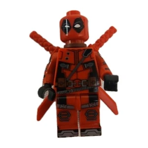 Lego Marvel Custom Deadpool Minifigure WITH RED SWORDS  - Picture 1 of 3