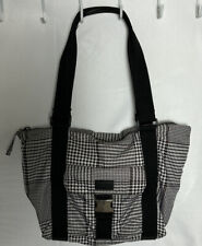 Lauren Ralph Lauren Vintage Houndstooth Large satchel purse zip Tote Bag Vintage