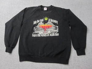 Vintage Phoenix Crewneck Herren Large Black Addiction Recovery 90s Mankato Flaws - Bild 1 von 11
