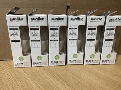 Sunlite 40-Watt EQ B10 Warm White(E-14) Dimmable LED Light Bulb 6-Pack - Image 1 of 4