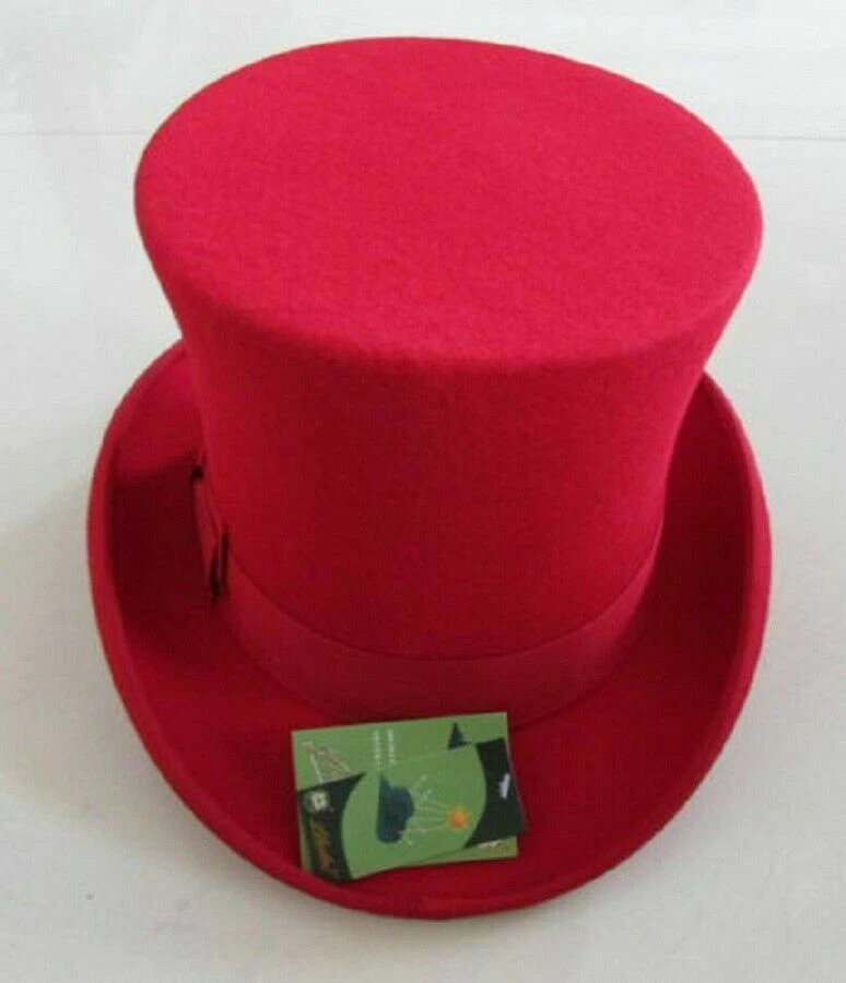 Sombrero de copa 100 % lana victoriano sombrerero loco Vivi Magic gorras corona 15 cm Foto 1 de 4