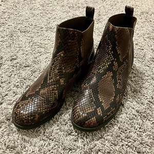 Super trendige Just Fab Booties 7,5 Schlange Animal Print - Bild 1 von 7
