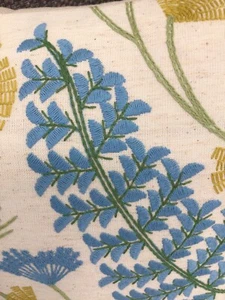 16”x 16” Cushion Cover, John Lewis Laurel Embroidered Fabric, Tranquil Blue - Picture 1 of 8