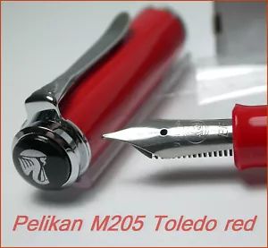 2009 TOLEDO RED PELIKAN M205 SUPER RARE SPECIAL EDITION SOLD OUT FOUNTAIN PEN EF - Picture 1 of 12