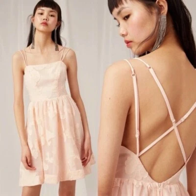 Keepsake The Label Dress Pink Floral Embroidered 6 Medium - Image 1 of 4