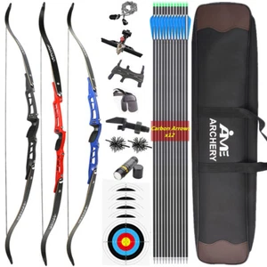 ILF 66" Takedown Recurve Bow 23" Riser Archery 20-40lbs Bamboo Limb Bow Hunting - Picture 1 of 22