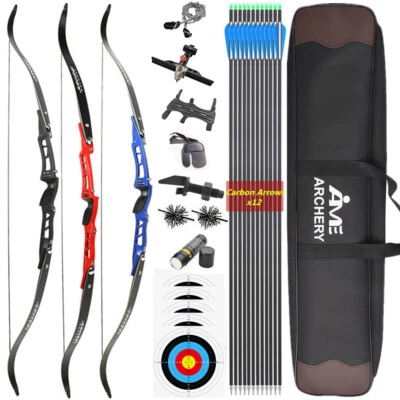 ILF 66" Takedown Recurve Bow 23" Riser Archery 20-40lbs Bamboo Limb Bow Hunting - Image 1 of 4