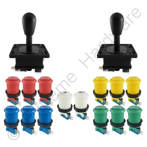 Kit de control arcade para 2 jugadores 2 joysticks Bat Top 14 botones colores mezclados JAMMA - Imagen 1 de 1